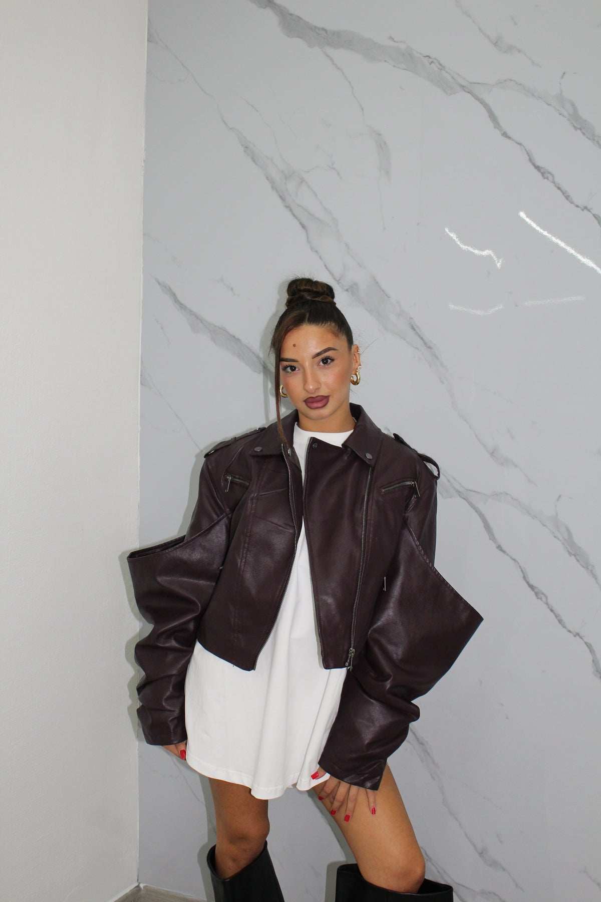 Jacket double in pelle