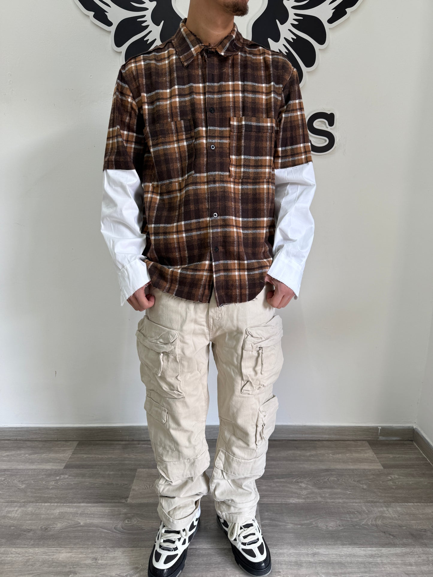CAMICIA A QUADRI BROWN