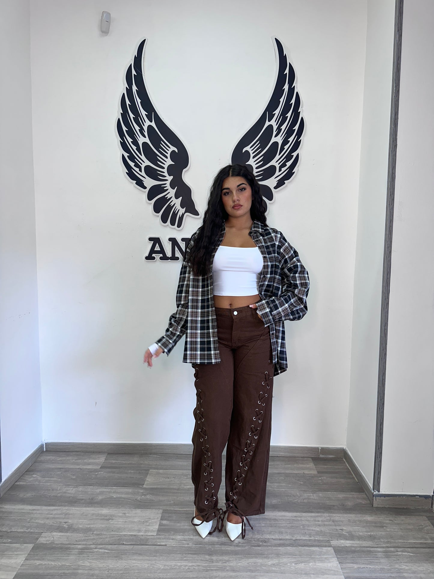 Camicia a righe con spalline