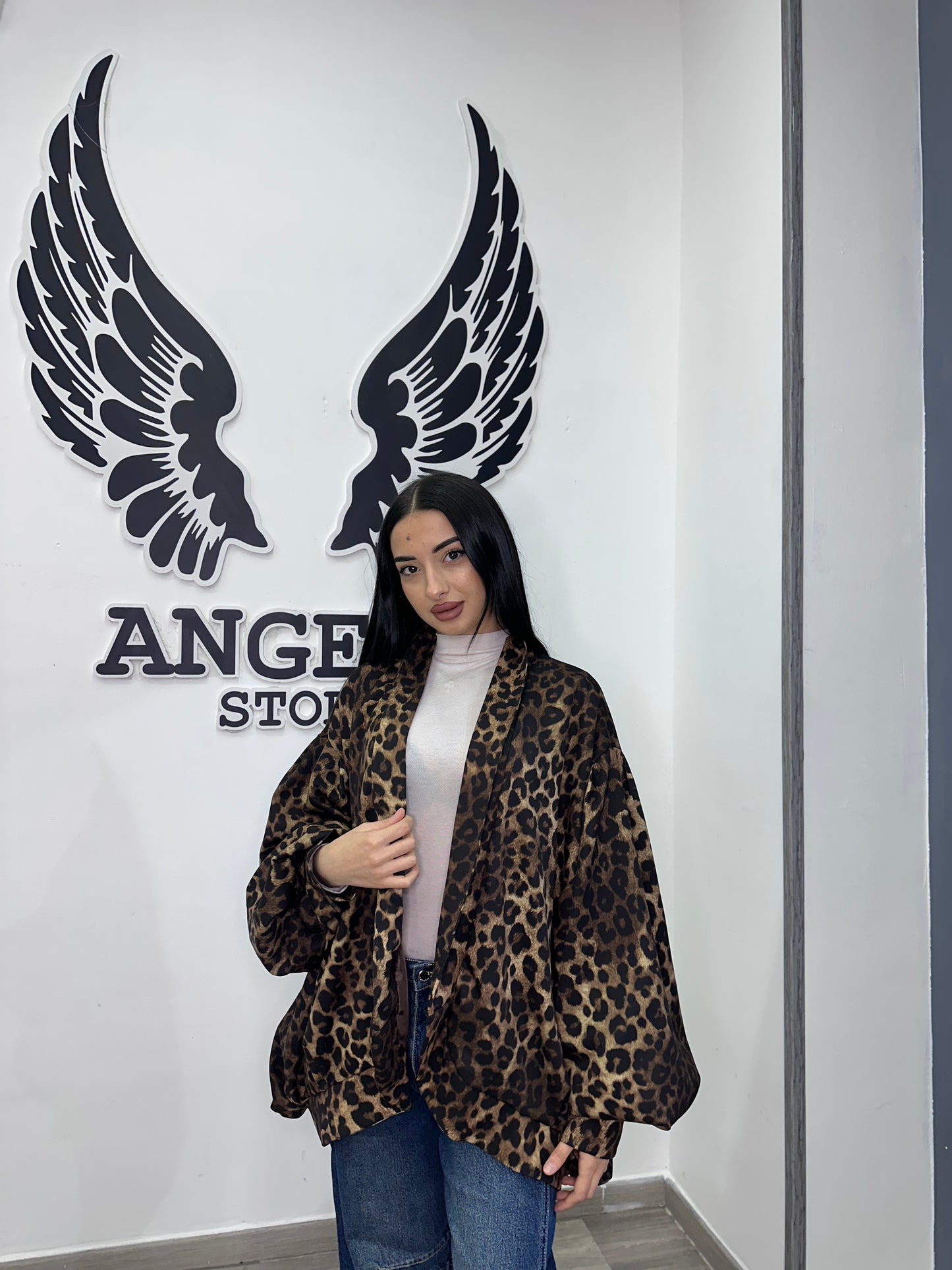 Giaccone over size leopardato
