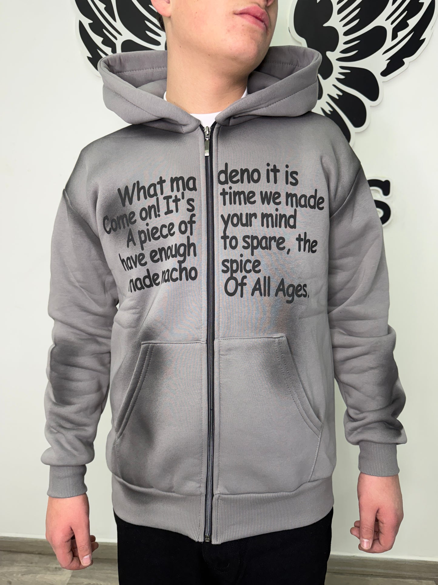 Felpa con Zip Grey